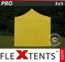 Tente evenementielle FleXtents PRO 3x3m Jaune, avec 4 cotés
