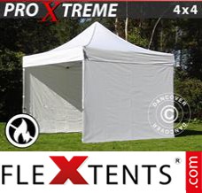 Tente evenementielle FleXtents Xtreme 4x4m Blanc, Ignifugé, avec 4 cotés