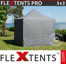 Tente evenementielle FleXtents PRO 3x3m Gris, avec 4 cotés
