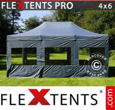 Tente evenementielle FleXtents PRO 4x6m Gris, avec 8 cotés