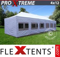 Tente evenementielle FleXtents Xtreme 4x12m Blanc, avec cotés
