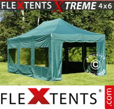 Tente evenementielle FleXtents Xtreme 4x6m Vert, avec 8 cotés