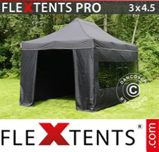 Tente evenementielle FleXtents PRO 3x4,5m Noir, avec 4 cotés