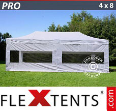 Tente evenementielle FleXtents PRO 4x8m Blanc, avec 6 cotés