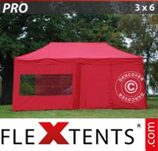 Tente evenementielle FleXtents PRO 3x6m Rouge, avec 6 cotés