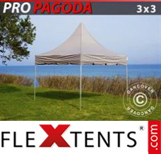 Tente evenementielle FleXtents PRO Peak Pagoda 3x3m Latte