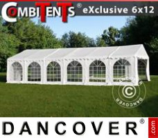 Tente evenementielle Exclusive CombiTents® 6x12m 4-en-1, Blanc