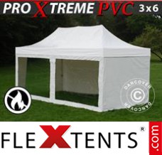 Tente evenementielle FleXtents Xtreme Heavy Duty 3x6m Blanc, avec 6 cotés