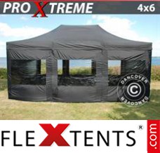 Tente evenementielle FleXtents Xtreme 4x6m Noir, avec 8 cotés