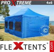 Tente evenementielle FleXtents Xtreme 4x6m Bleu, avec 8 cotés