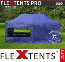 Tente evenementielle FleXtents PRO 3x6m Bleu foncé, avec 6 cotés