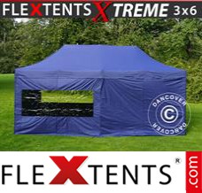 Tente evenementielle FleXtents Xtreme 3x6m Bleu foncé, avec 6 cotés