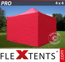 Tente evenementielle FleXtents PRO 4x4m Rouge, avec 4 cotés