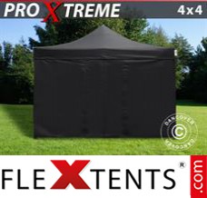 Tente evenementielle FleXtents Xtreme 4x4m Noir, avec 4 cotés