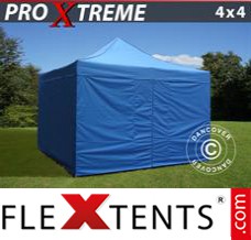 Tente evenementielle FleXtents Xtreme 4x4m Bleu, avec 4 cotés