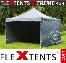 Tente evenementielle FleXtents Xtreme 4x4m Gris, avec 4 cotés