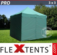Tente evenementielle FleXtents PRO 3x3m Vert, avec 4 cotés