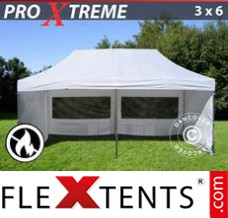 Tente evenementielle FleXtents Xtreme 3x6m Blanc, Ignifugé, avec 6 cotés