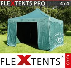 Tente evenementielle FleXtents PRO 4x4m Vert, avec 4 cotés