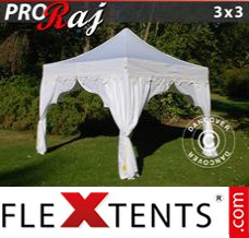 Tente evenementielle FleXtents PRO "Raj" 3x3m Blanc/Doré