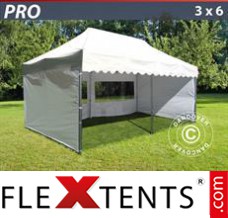 Tente evenementielle FleXtents PRO "Wave" 3x6m Blanc, avec 6 cotés