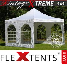 Tente evenementielle FleXtents Xtreme Vintage Style 4x4m Blanc, avec 4 cotés