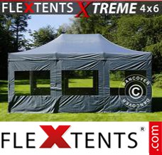 Tente evenementielle FleXtents Xtreme 4x6m Gris, avec 8 cotés