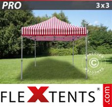Tente evenementielle FleXtents PRO 3x3m rayé