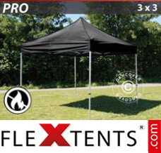 Tente evenementielle FleXtents PRO 3x3m Noir, Ignifugé