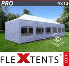 Tente evenementielle FleXtents PRO 4x12m Blanc, avec cotés