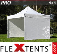 Tente evenementielle FleXtents PRO 4x4m Blanc, avec 4 cotés