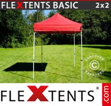 Tente evenementielle FleXtents Basic, 2x2m Rouge