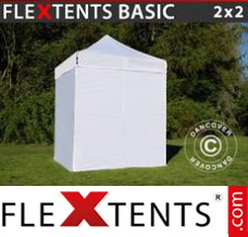 Tente evenementielle FleXtents Basic, 2x2m Blanc, avec 4 cotés