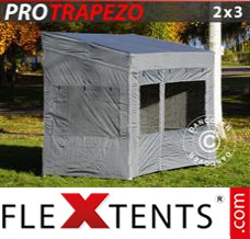 Tente evenementielle FleXtents PRO Trapezo 2x3m Gris, avec 4 cotés