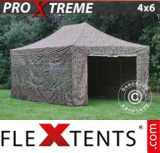 Tente evenementielle FleXtents Xtreme 4x6m Camouflage, avec 8 cotés