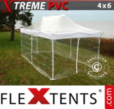 Tente evenementielle FleXtents Xtreme 4x6m Transparent, avec 8 cotés