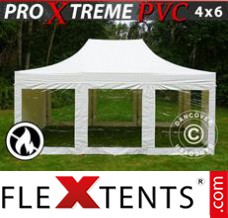 Tente evenementielle FleXtents Xtreme Heavy Duty 4x6m Blanc, avec 8 cotés