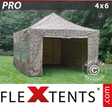 Tente evenementielle FleXtents PRO 4x6m Camouflage, avec 8 cotés