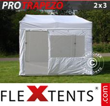 Tente evenementielle FleXtents PRO Trapezo 2x3m Blanc, avec 4 cotés
