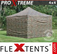 Tente evenementielle FleXtents Xtreme 4x4m Camouflage, avec 4 cotés