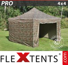 Tente evenementielle FleXtents PRO 4x4m Camouflage, avec 4 cotés