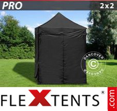 Tente evenementielle FleXtents PRO 2x2m Noir, avec 4 cotés