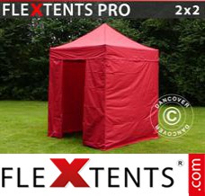 Tente evenementielle FleXtents PRO 2x2m Rouge, avec 4 cotés