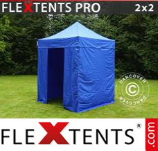 Tente evenementielle FleXtents PRO 2x2m Bleu, avec 4 cotés
