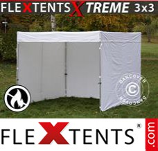Tente evenementielle FleXtents PRO Exhibition avec parois 3x3m, blanc, avec retardateur...