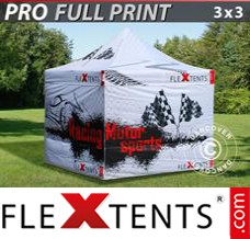Tente evenementielle FleXtents PRO avec impression numérique, 3x3m, incl. 4 parois