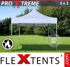 Tente evenementielle FleXtents Xtreme 3x3m Blanc, Ignifugé