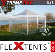 Tente evenementielle FleXtents Xtreme 3x3m Transparent, avec 4 cotés