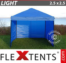 Tente evenementielle FleXtents Light 2,5x2,5m Bleu, avec 4 cotés