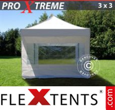 Tente evenementielle FleXtents Xtreme 3x3m Blanc, avec 4 cotés